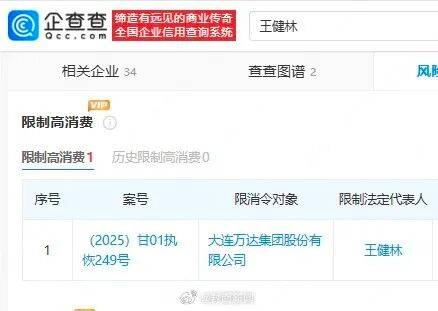 皇冠皇冠信用網平台_王健林被限制高消费皇冠皇冠信用網平台，此前万达集团被强制执行超4亿元